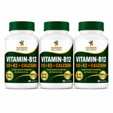 Hannon Wellness Vitamin-B12 with D3, K2 & Calcium – 4-in-1 Plant-Based Nutraceutical ( Pack of 3 )