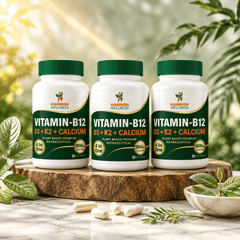 Hannon Wellness Vitamin-B12 with D3, K2 & Calcium – 4-in-1 Plant-Based Nutraceutical ( Pack of 3 )