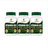 Hannon Wellness Vitamin-B12 with D3, K2 & Calcium – 4-in-1 Plant-Based Nutraceutical ( Pack of 3 )