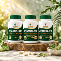 Hannon Wellness Vitamin-B12 with D3, K2 & Calcium – 4-in-1 Plant-Based Nutraceutical ( Pack of 3 )