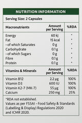 Hannon Wellness Vitamin-B12 with D3, K2 & Calcium – 4-in-1 Plant-Based Nutraceutical ( Pack of 3 )